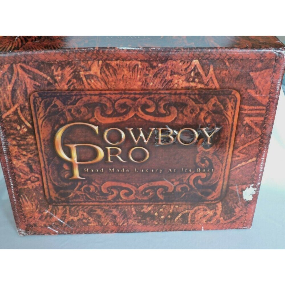 Cowboy Pro Cowgirl Boots Size 6.5 Brown Leather Python Cross Snip Toe Western - Picture 5 of 12